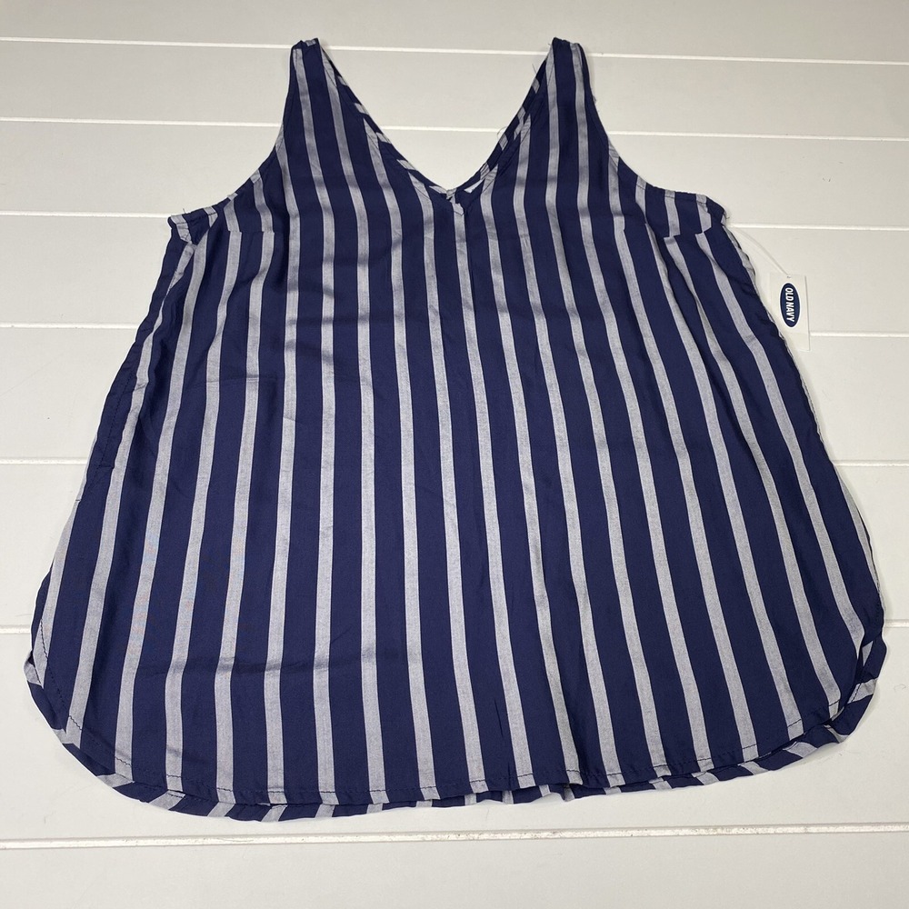 Old Navy Women's‎ Top Blue Striped V Neck Sleeveless Tank Size XS - Picture 7 of 13